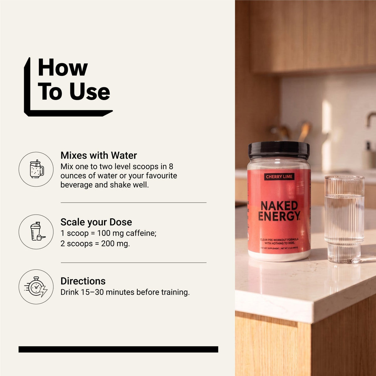 Cherry Lime Pre Workout Supplement | Naked Energy - 30 Servings