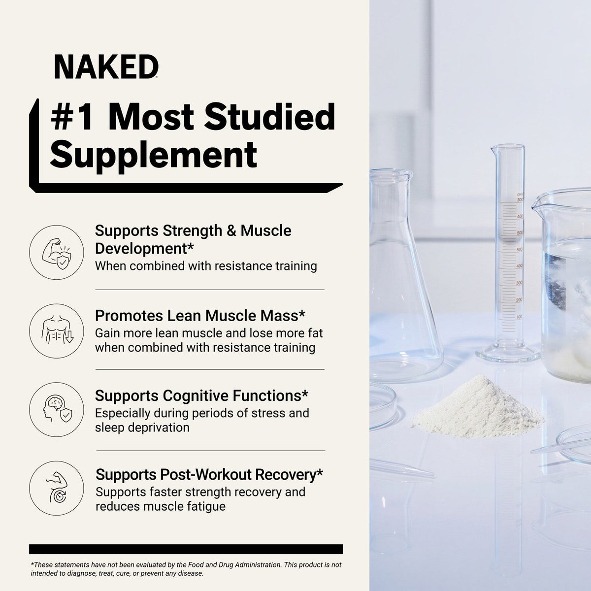 Creatine Monohydrate Powder | Naked Creatine - 1.1LB