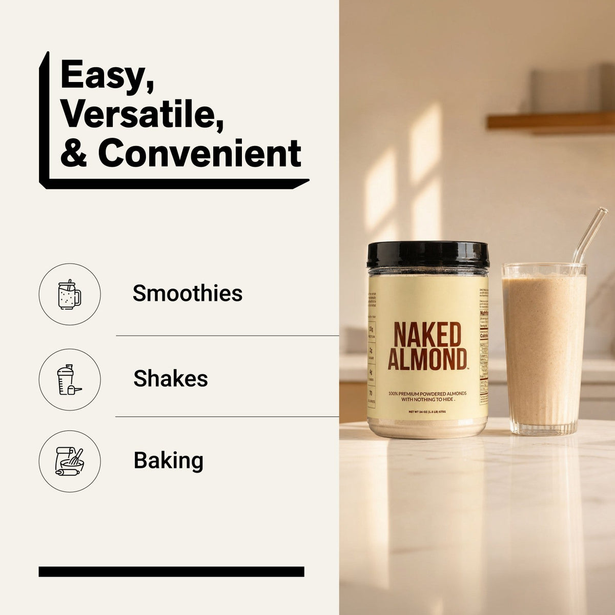 Powdered Almonds | Naked Almond - 1.5LB