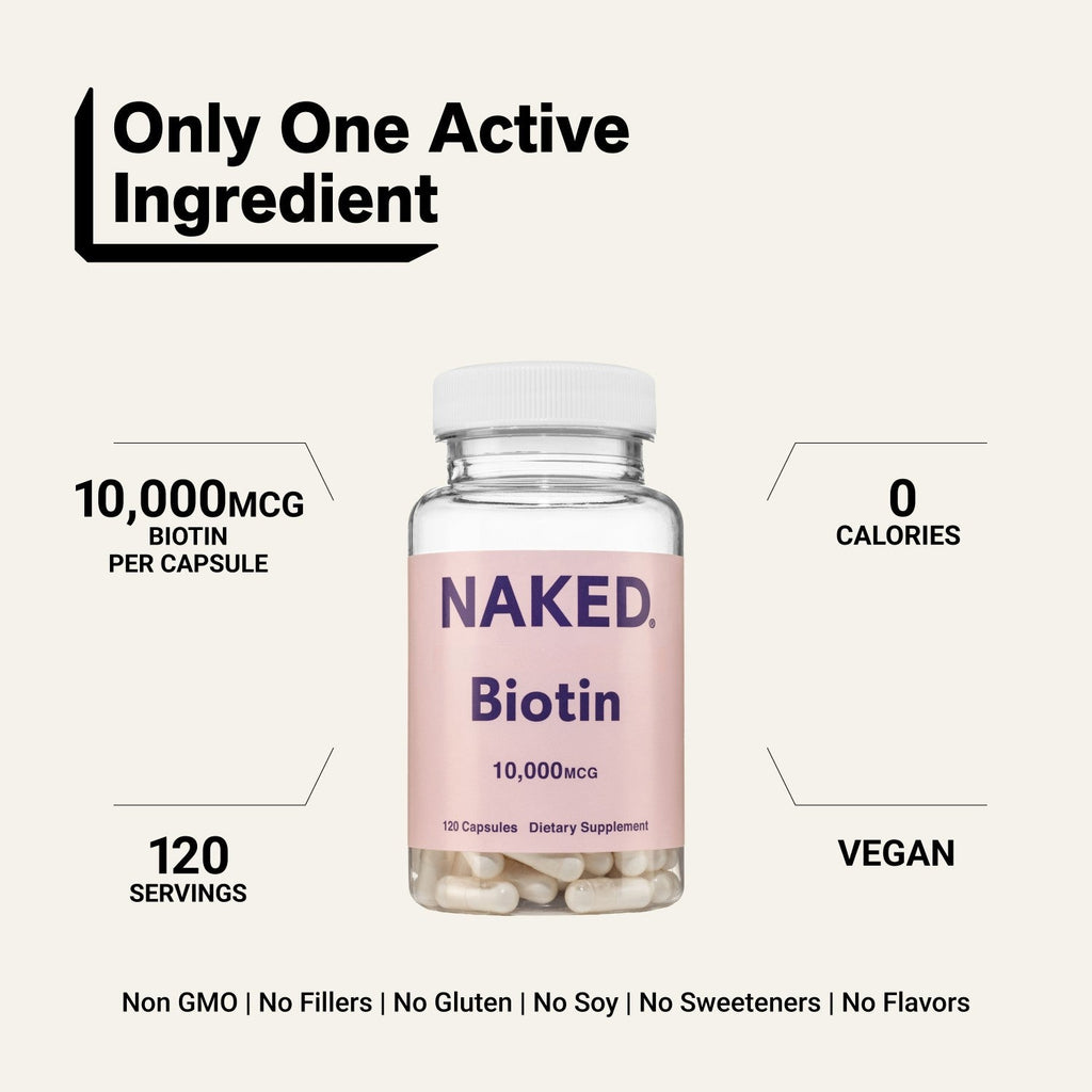 Daily Biotin Supplement | Naked Biotin - 120 Capsules