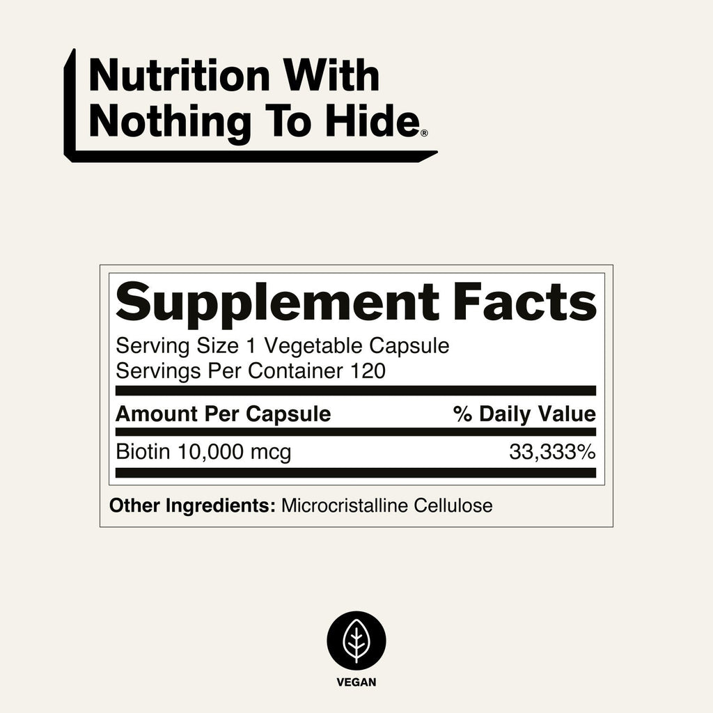 Daily Biotin Supplement | Naked Biotin - 120 Capsules