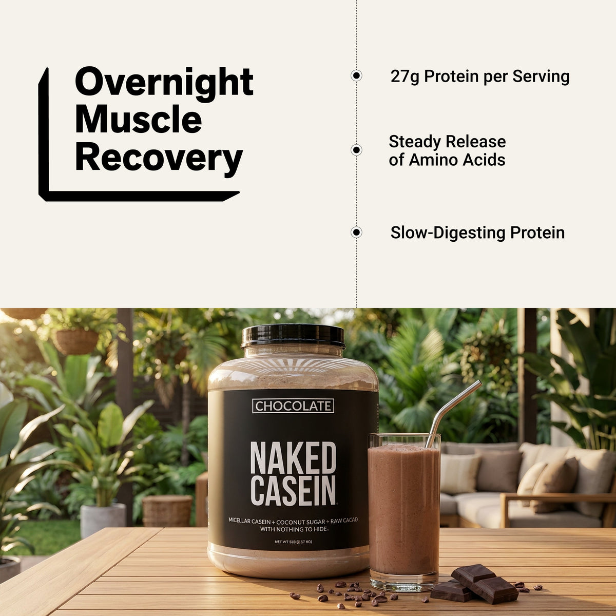 Chocolate Micellar Casein Protein Powder Supplement