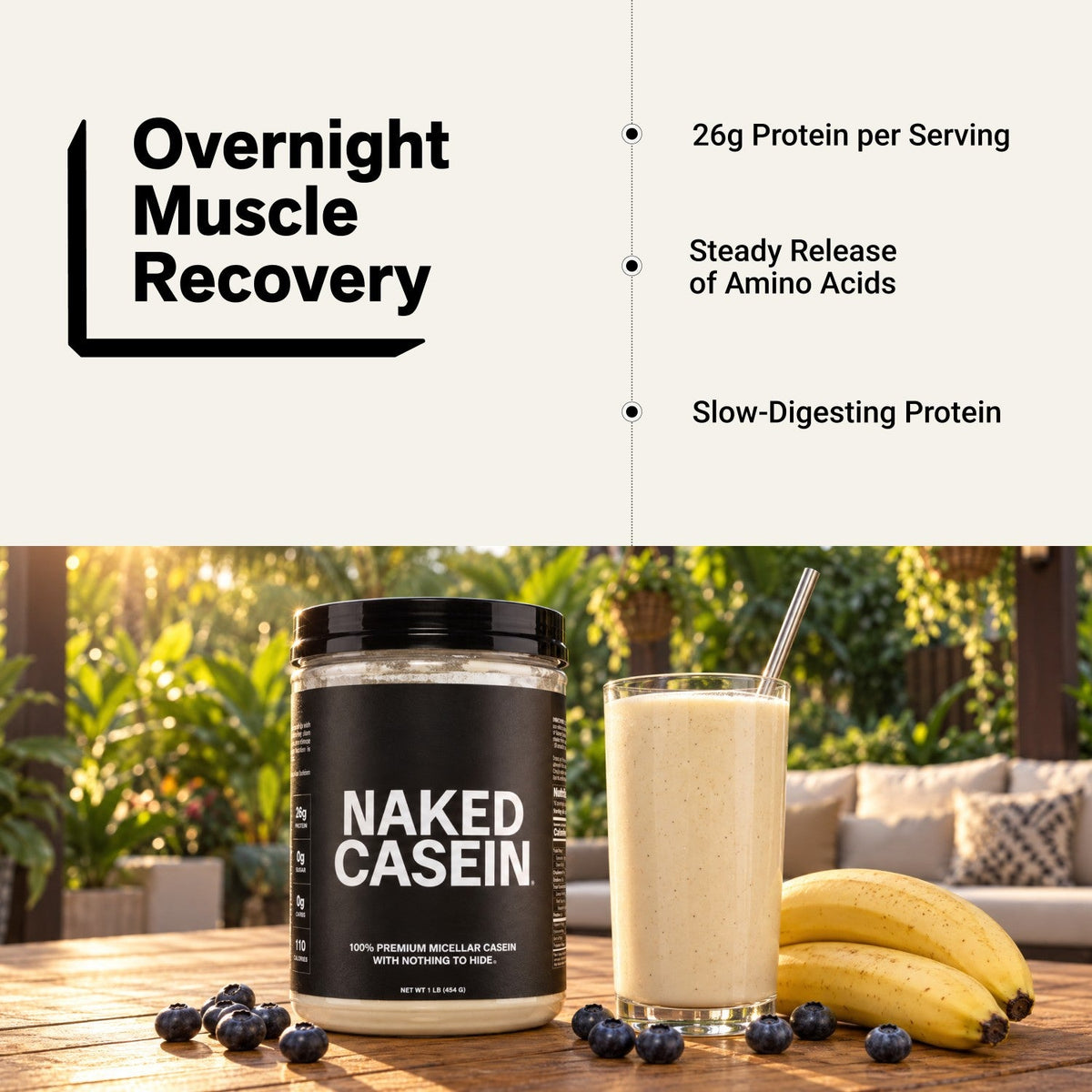 Micellar Casein Protein Powder Supplement
