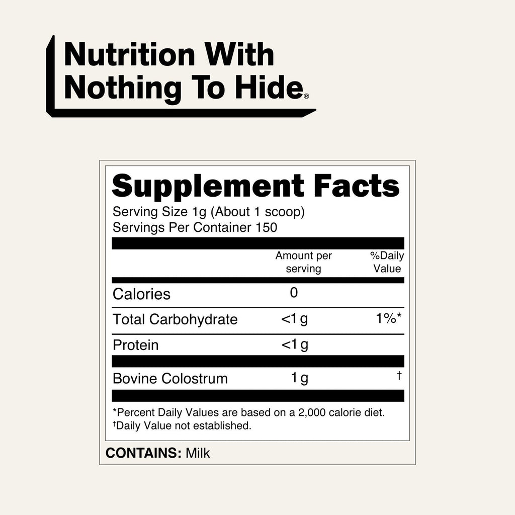 Grass-Fed Colostrum Powder | Naked Colostrum - 150 Servings