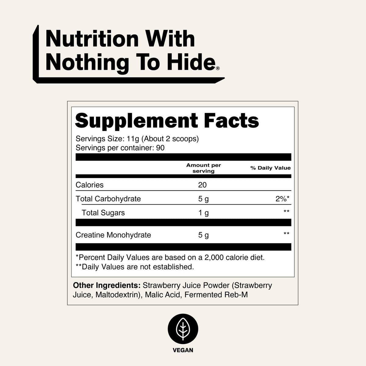 Strawberry Creatine Monohydrate Powder | Naked Creatine - 2.2LB
