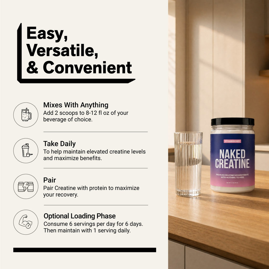 Strawberry Creatine Monohydrate Powder | Naked Creatine - 1.1LB