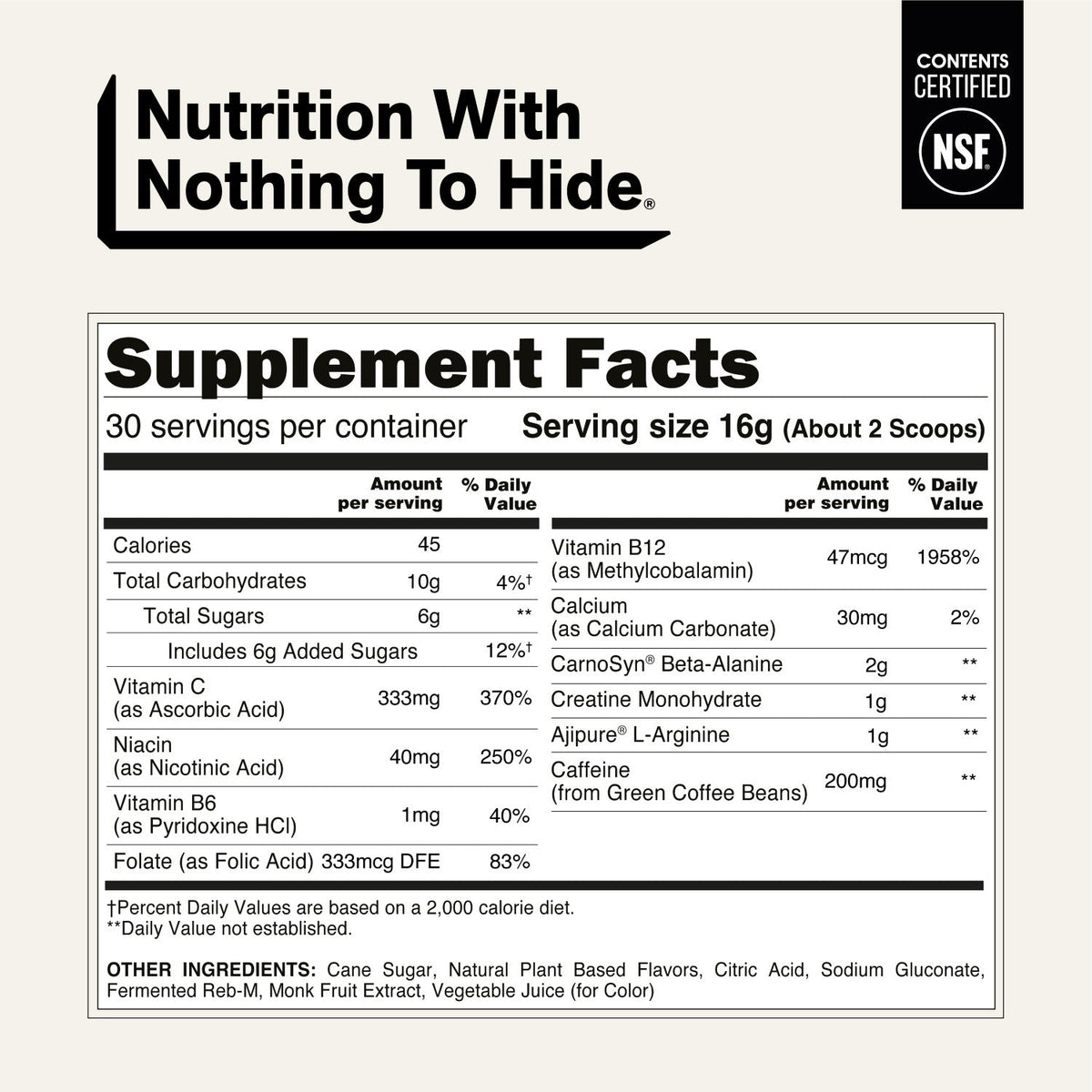 Citrus Pre Workout Supplement | Naked Energy - 30 Servings