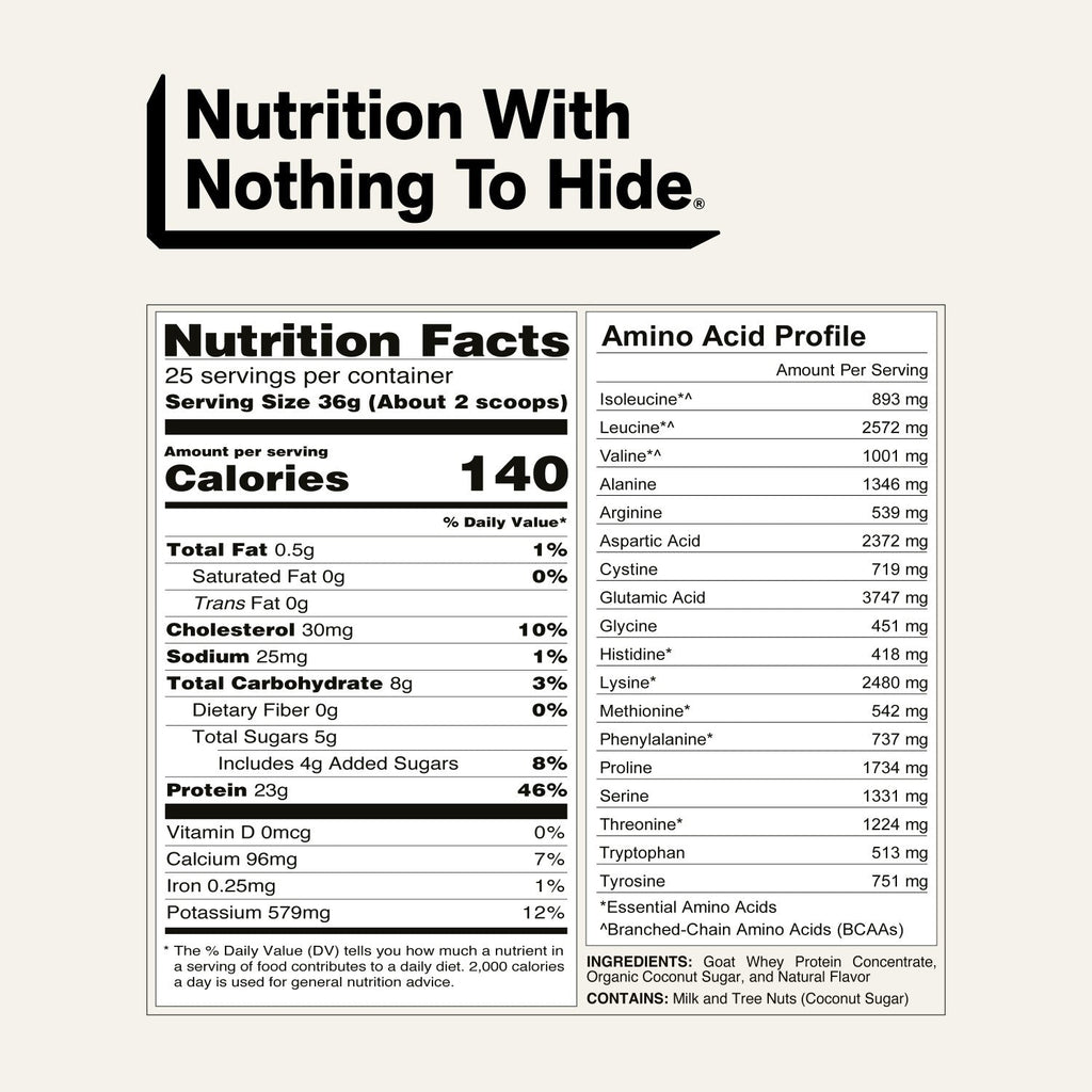 Vanilla Goat Whey Protein Powder | Naked Goat - 2lb