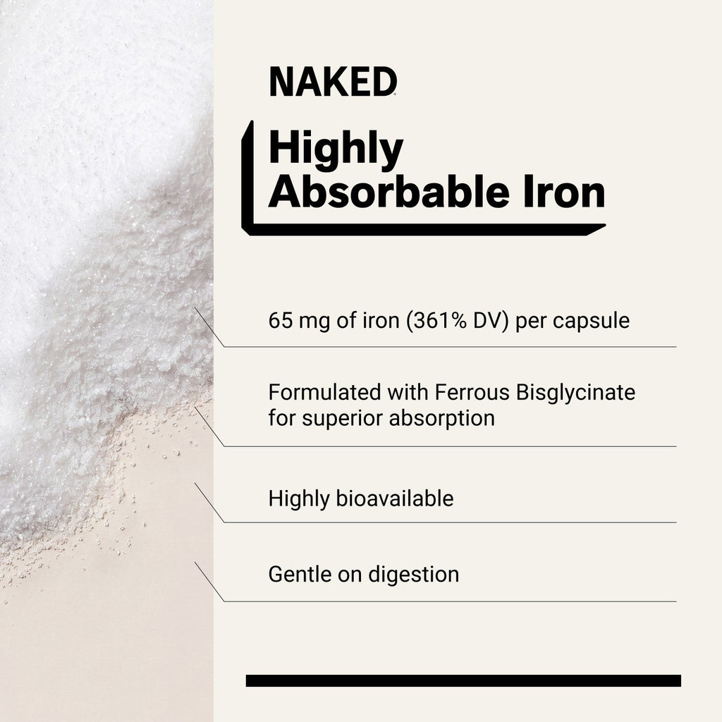 Daily Iron Supplement | Naked Iron - 60 Capsules