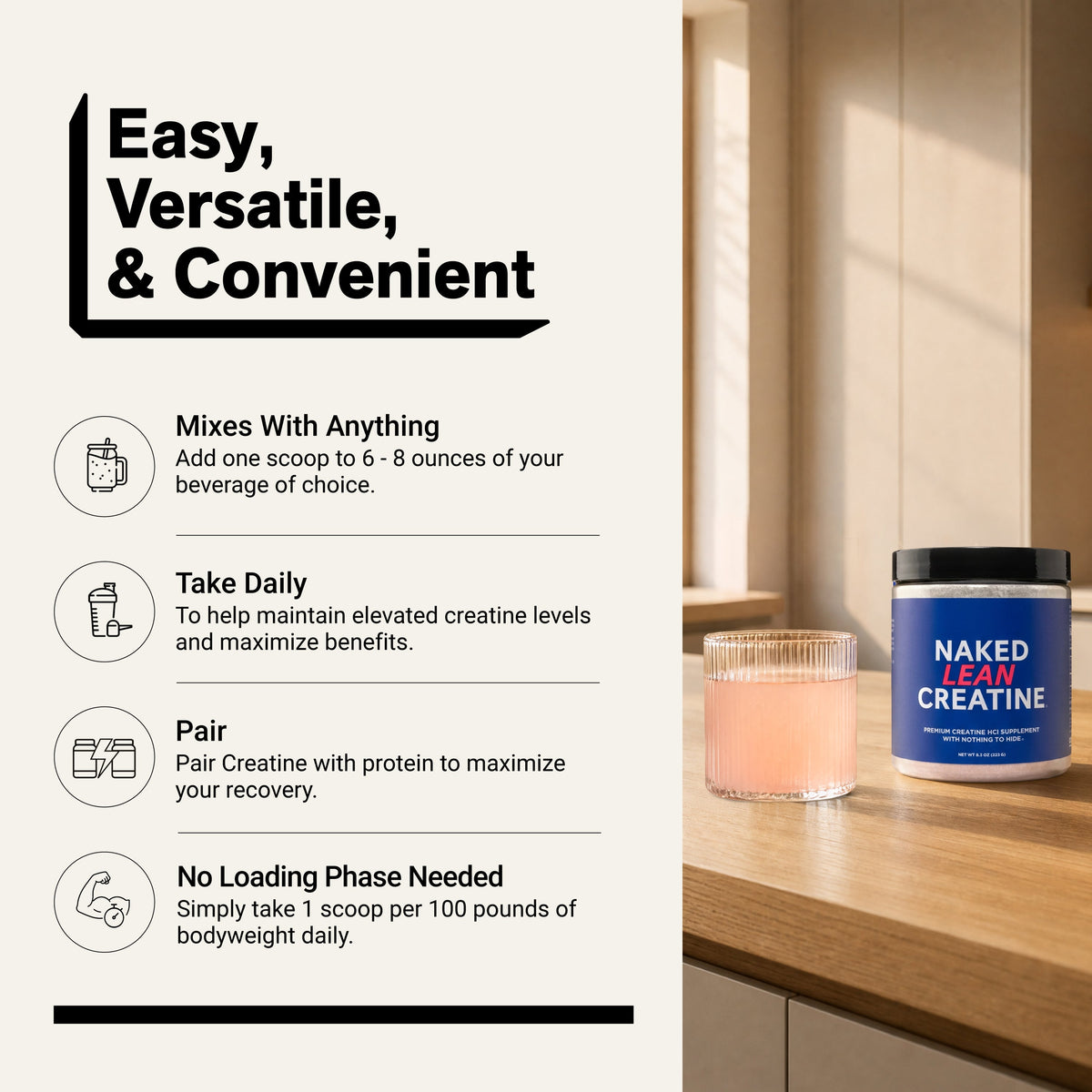 Creatine HCl Powder | Naked Lean Creatine - 232g