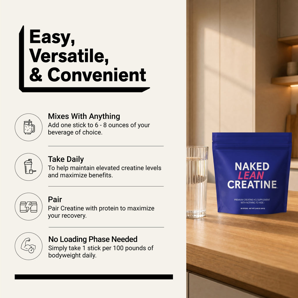 Creatine HCl Travel Packets | Naked Lean Creatine - 30 Servings
