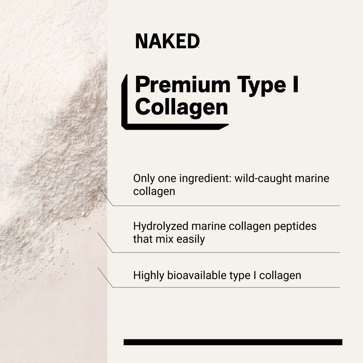 Marine Collagen Peptides Protein Powder | Naked Marine Collagen