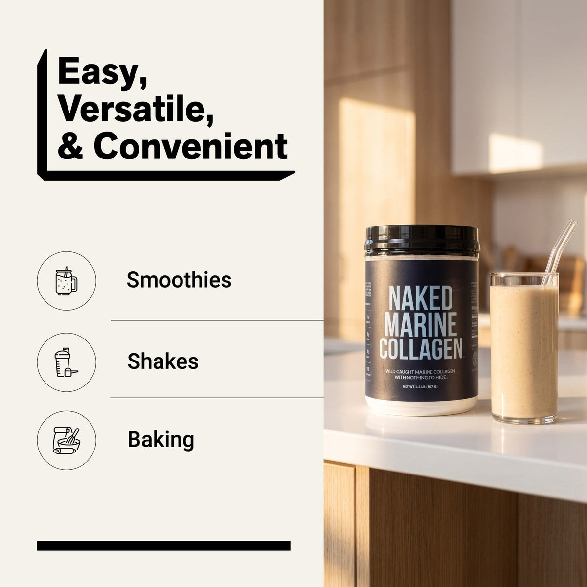 Marine Collagen Peptides Protein Powder | Naked Marine Collagen