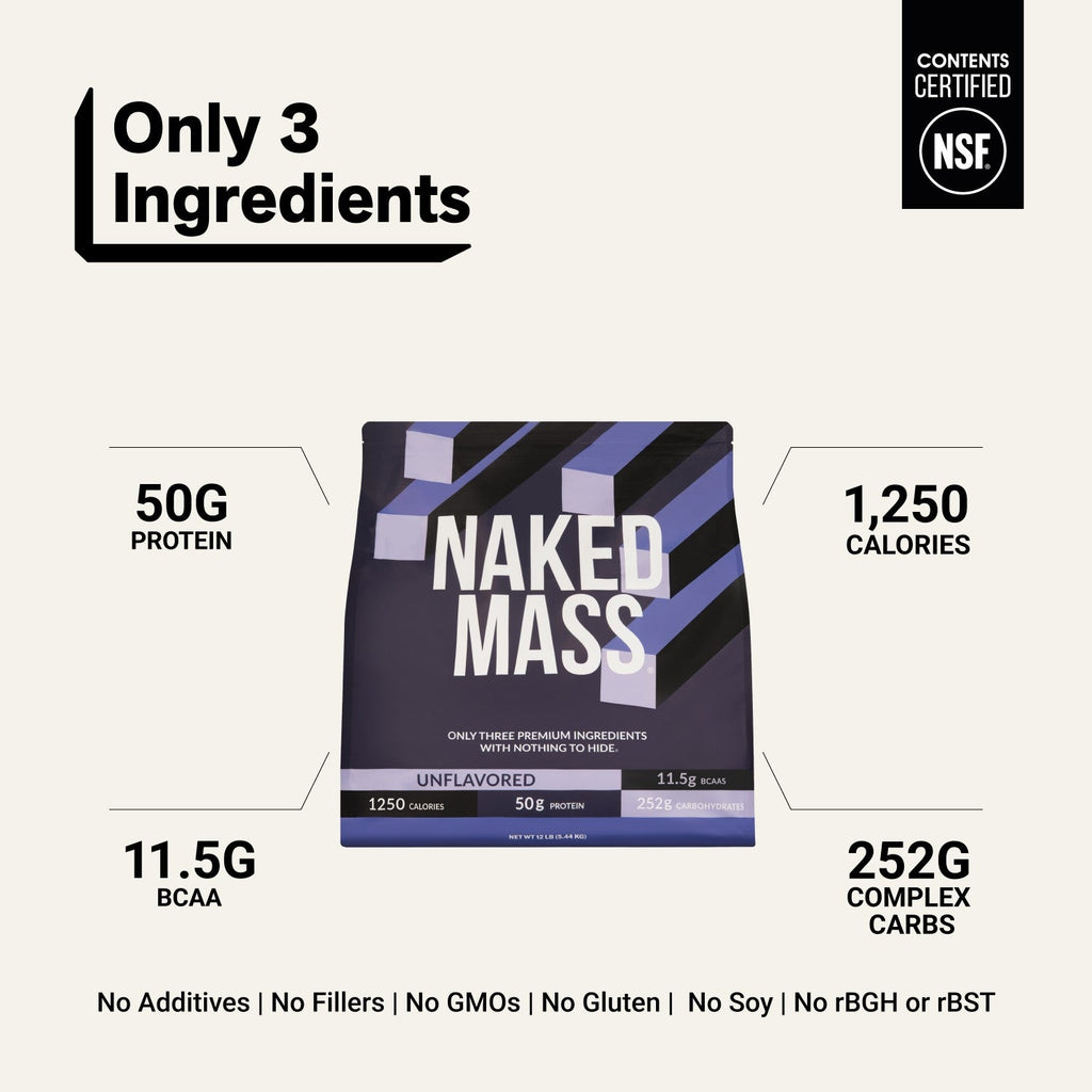 Mass Gainer Protein Supplement | Naked Mass - 12LB