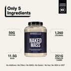 Vanilla Mass Gainer Protein Supplement | Naked Vanilla Mass - 8LB