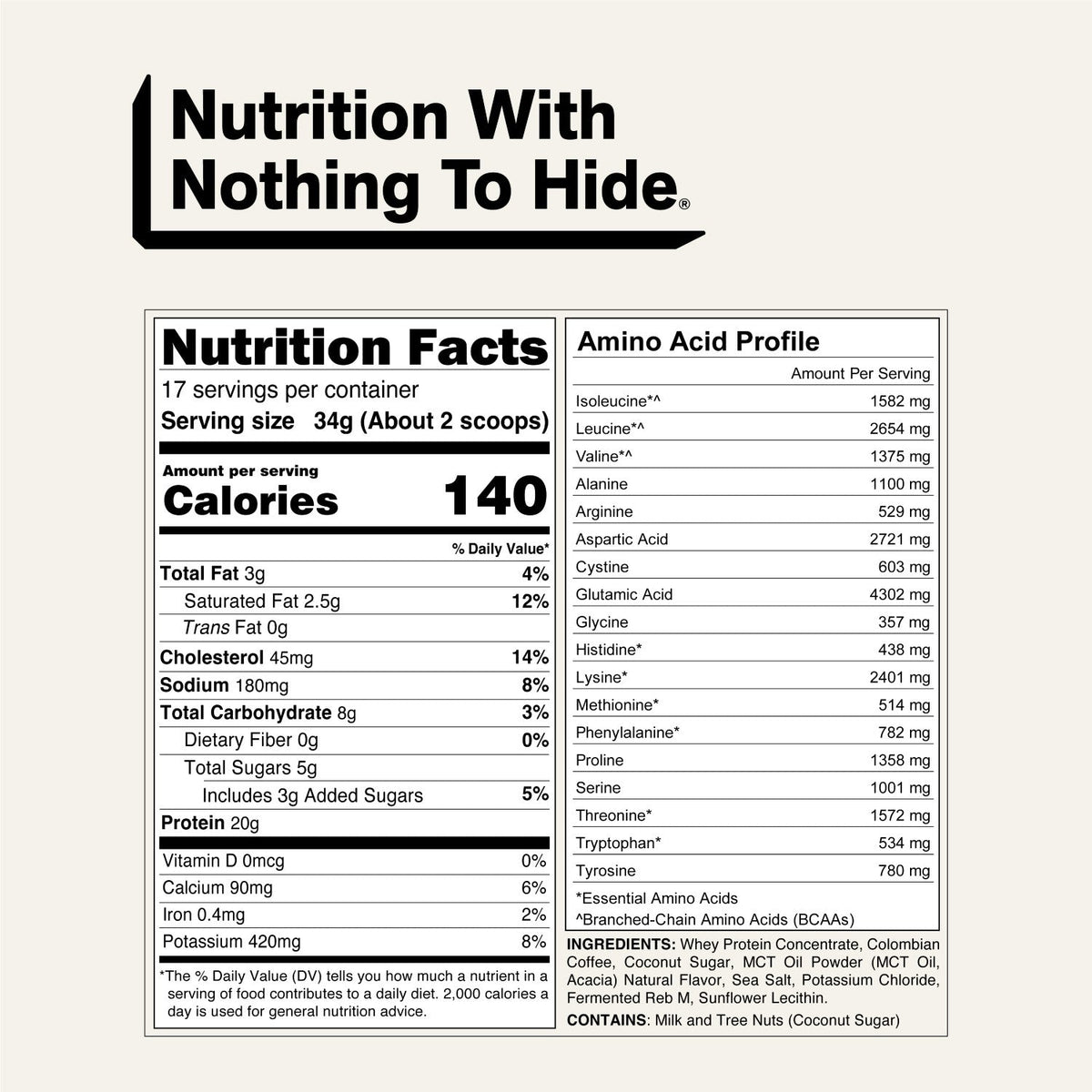 Hazelnut Latte Protein Iced Coffee | Naked Protein Coffee - 17 Servings