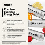 Lemonade Naked Sparkling Energy | Clean Energy Drink - 12 Cans