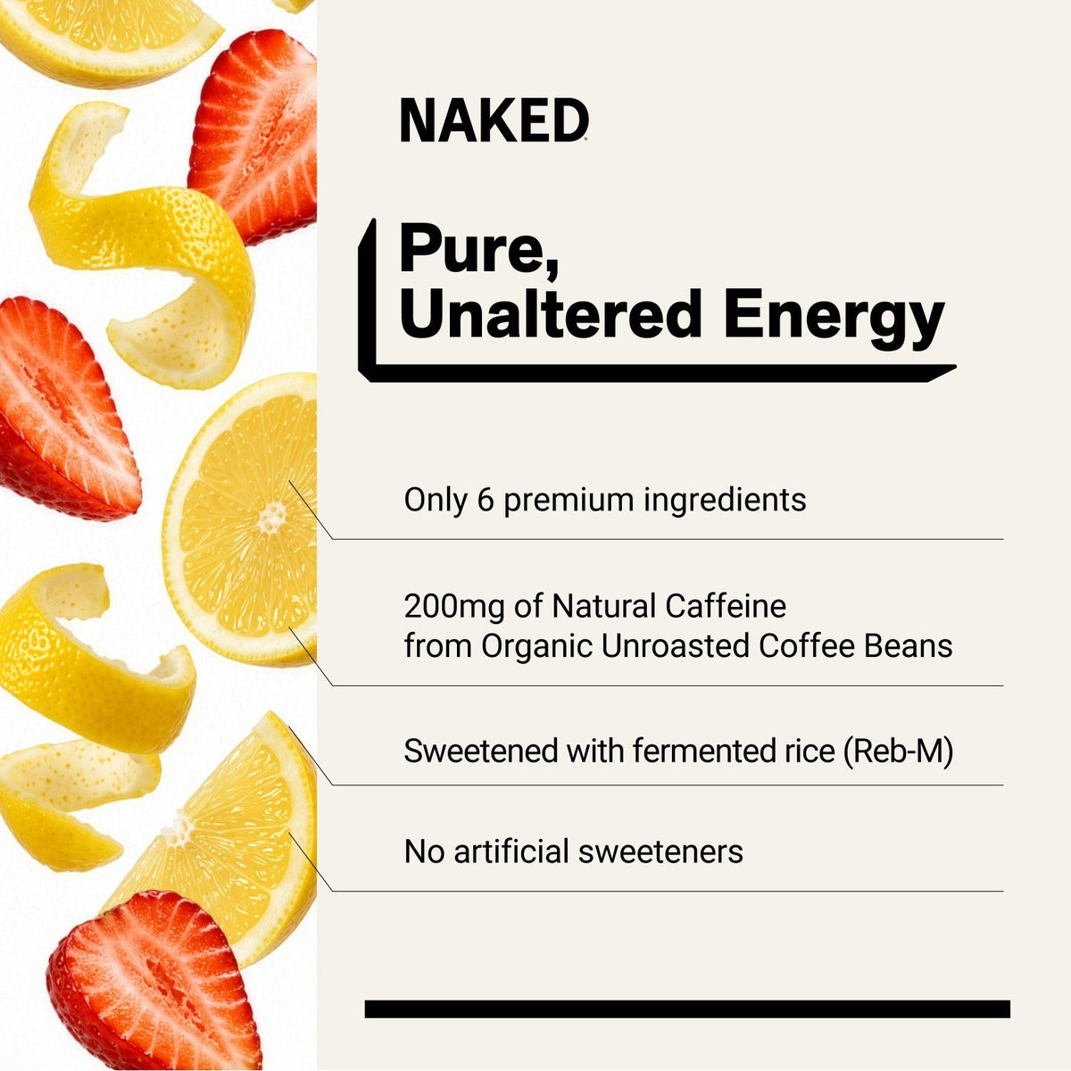Strawberry Lemonade Naked Sparkling Energy | Clean Energy Drink - 12 Cans