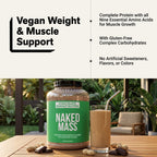 Chocolate Peanut Butter Vegan Mass Gainer Supplement | Naked Vegan Mass - 8LB