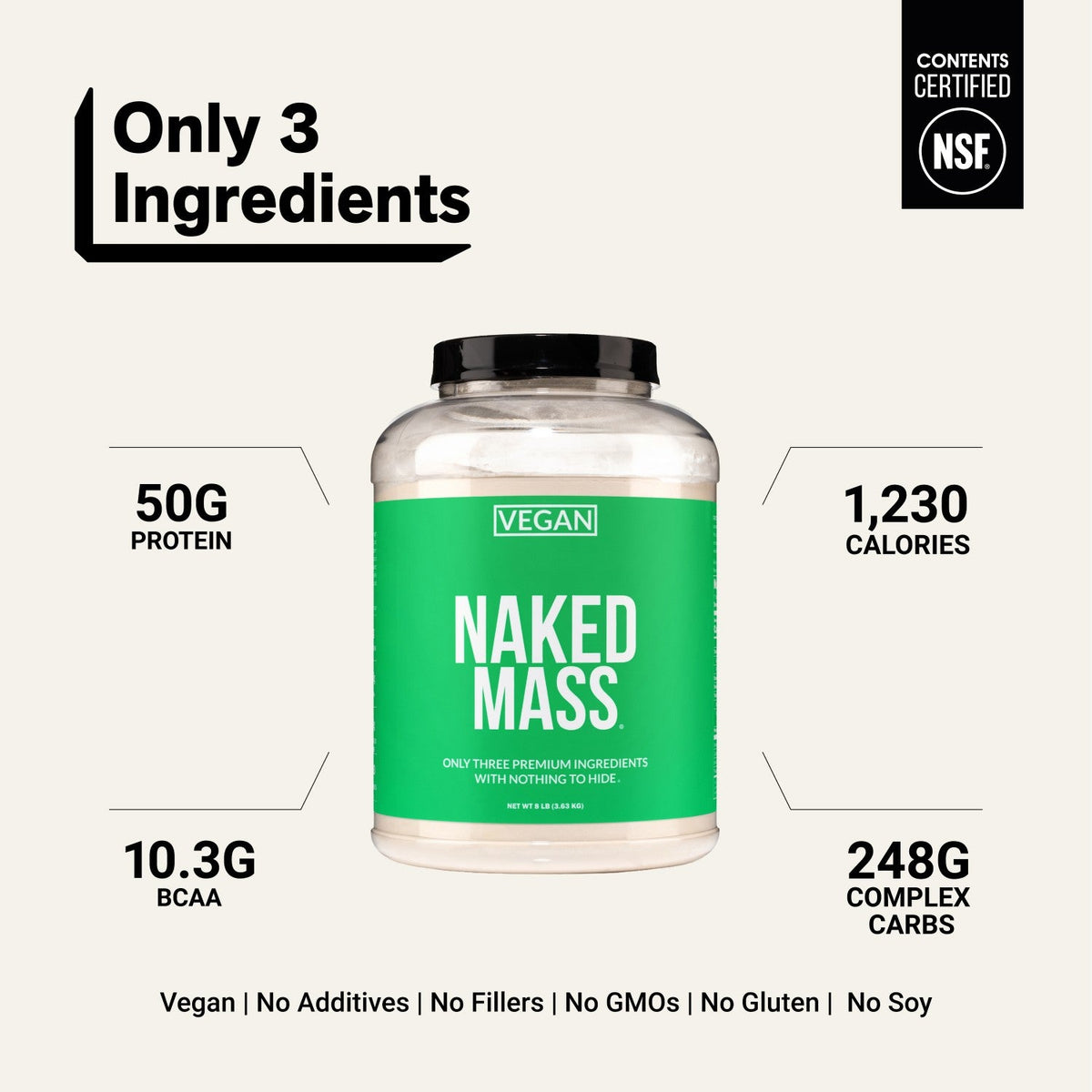Vegan Mass Gainer Protein Powder for Muscle Growth