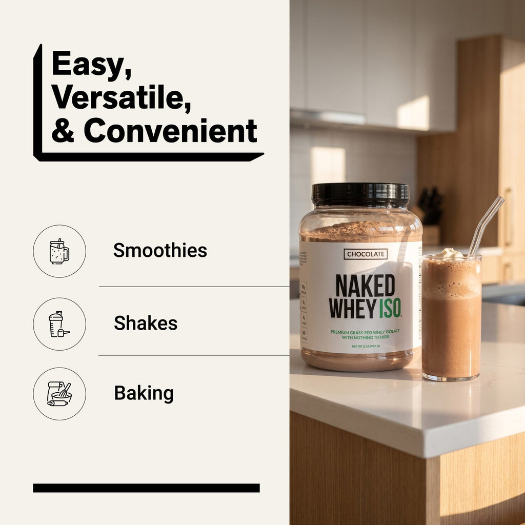 Chocolate Grass-Fed Whey Isolate Protein Powder | Naked Whey Isolate - 2LB