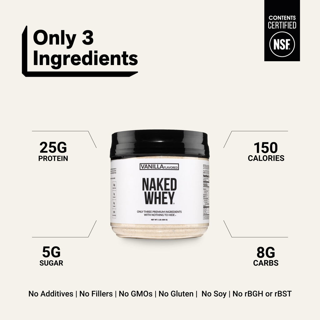 Vanilla Whey Protein Powder 1lb | Naked Vanilla Whey - 1LB