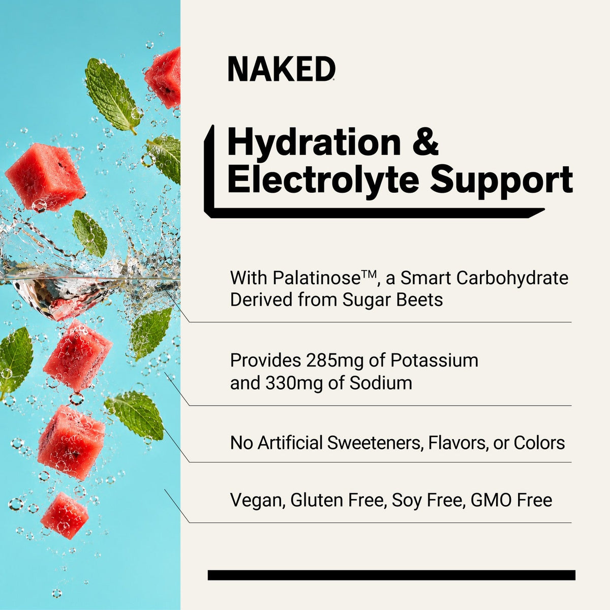 Electrolytes Powder Packets - Watermelon Mint | Nakedade
