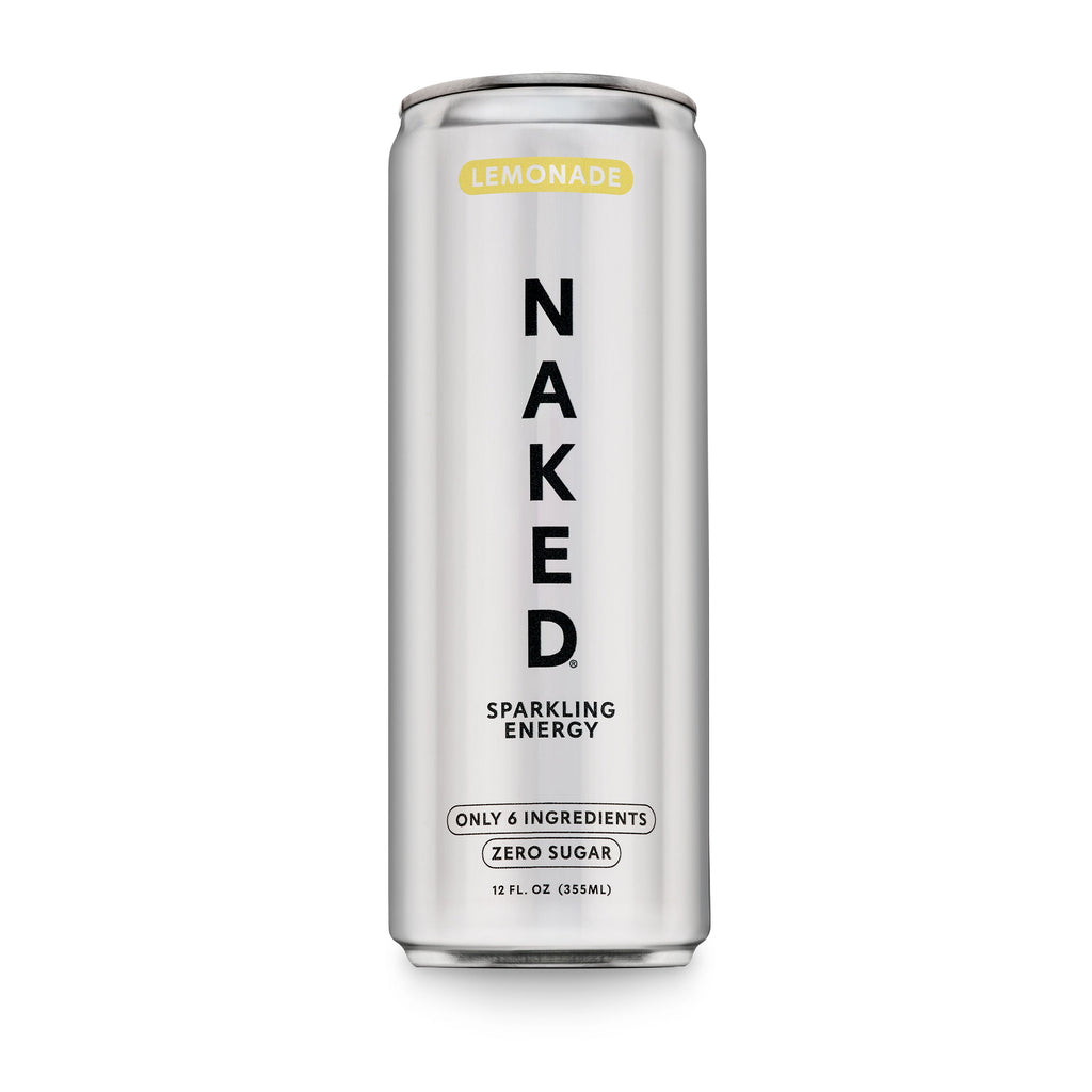 Lemonade Naked Sparkling Energy | Clean Energy Drink - 12 Cans